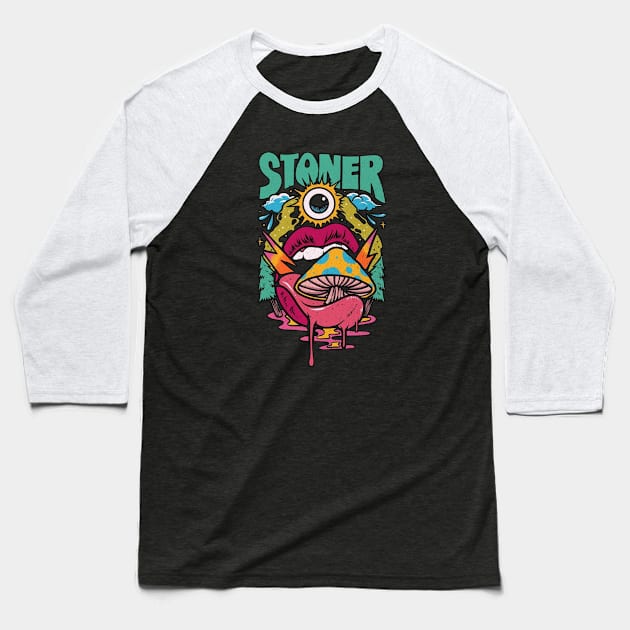 Stoner art Baseball T-Shirt by REBRID